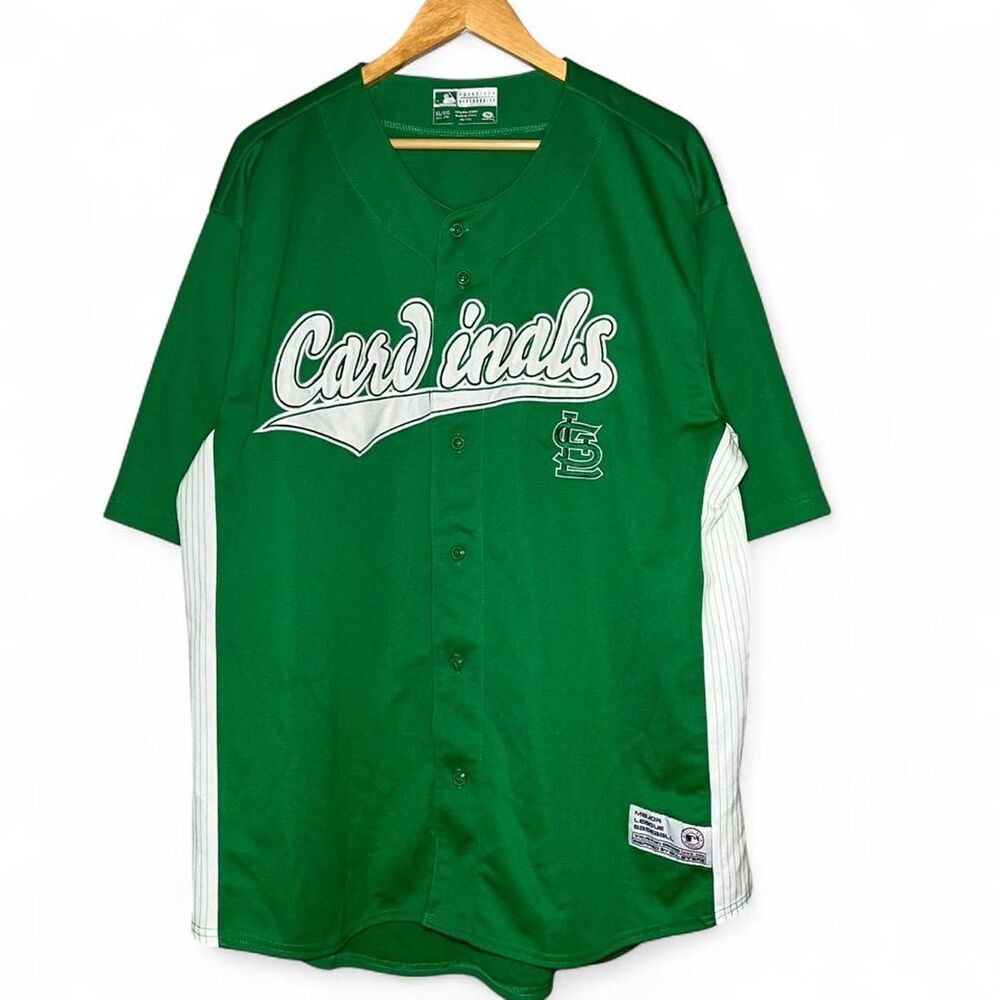 VIntage 00s Y2K MLB St. Louis Cardinals Green Baseball Jersey Size XL